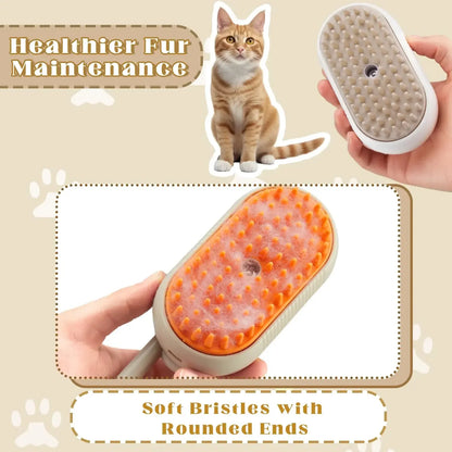 Cepillo 3 en 1 para Mascotas con Vapor y Masaje