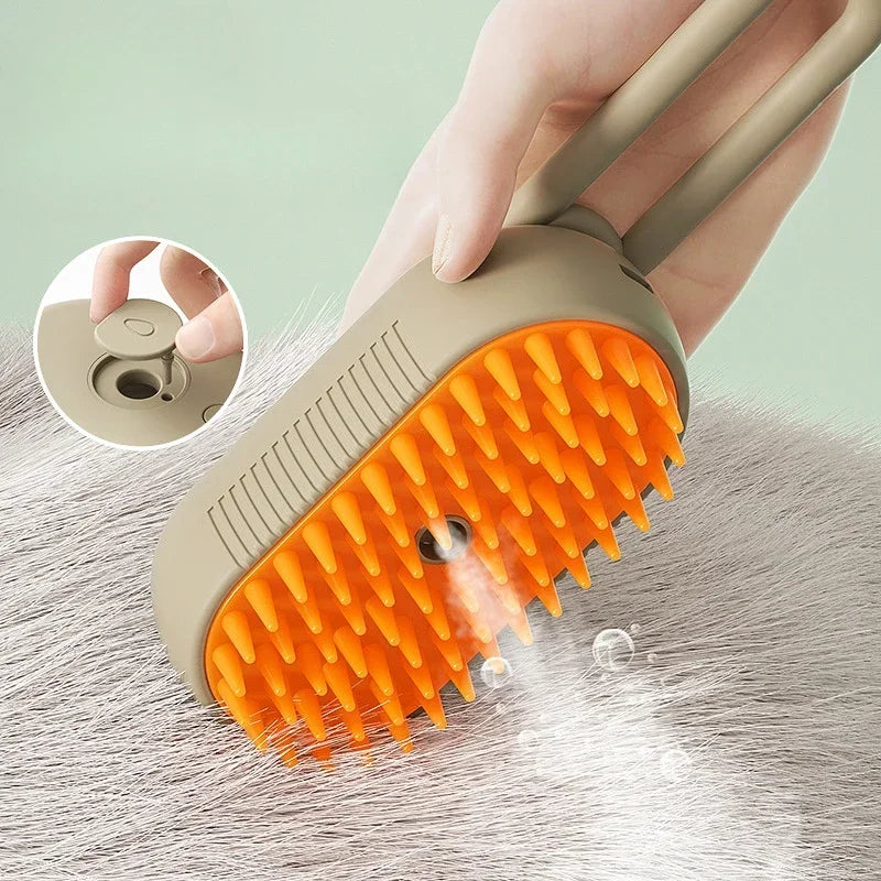 Cepillo 3 en 1 para Mascotas con Vapor y Masaje